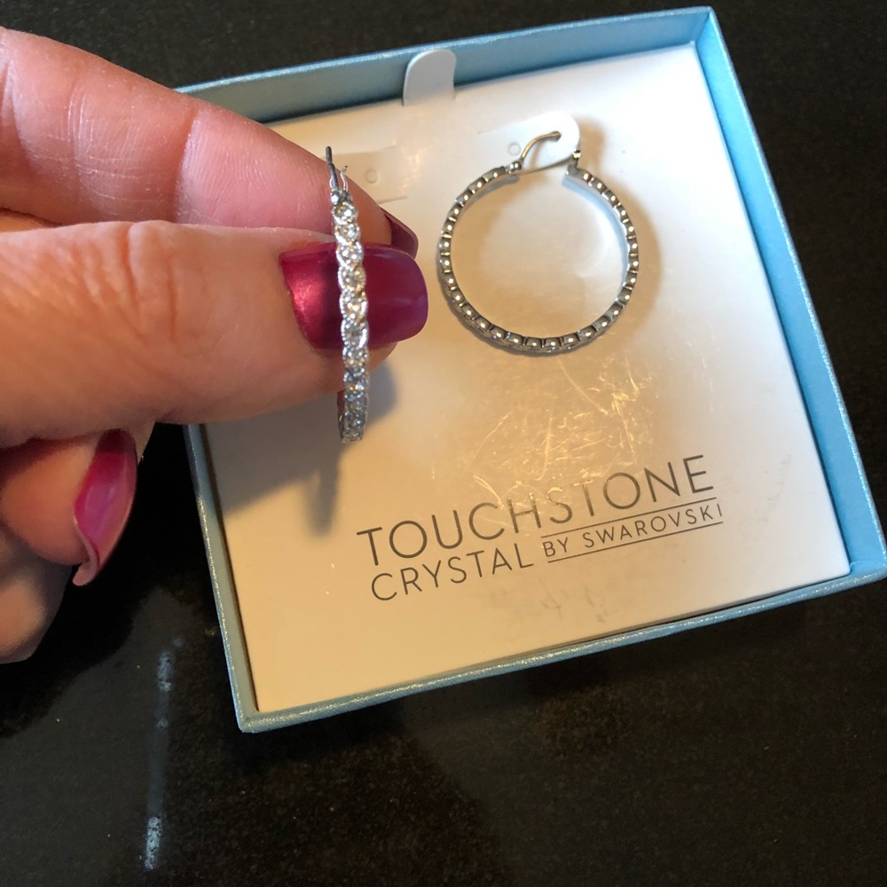 Touchstone Crystal hoop earrings